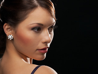 Image showing woman with diamond earrings