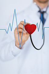 Image showing doctor listening to heart beat