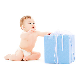 Image showing happy child with gift box