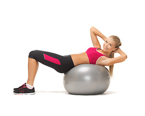 Image showing woman with fitness ball