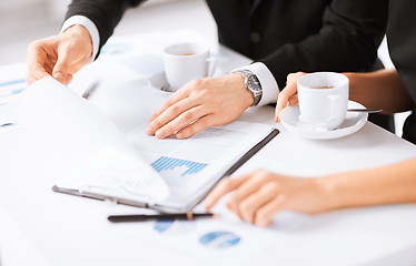 Image showing woman hand signing contract paper