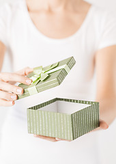 Image showing woman hands with gift box