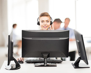 Image showing friendly female helpline operator