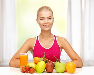 Image showing woman with organic food or fruits