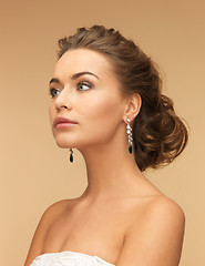 Image showing woman with diamond earrings