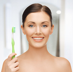 Image showing woman with toothbrush