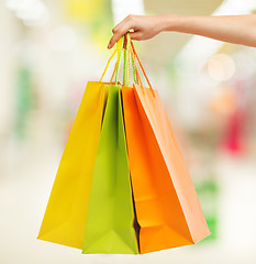 Image showing picture of multi colored shopping bags