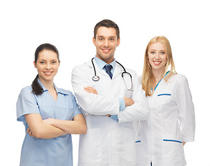 Image showing young team or group of doctors