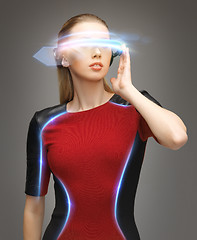 Image showing attractive woman with digital glasses