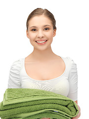 Image showing lovely girl with towels