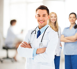 Image showing male doctor with stethoscope