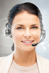 Image showing futuristic female helpline operator