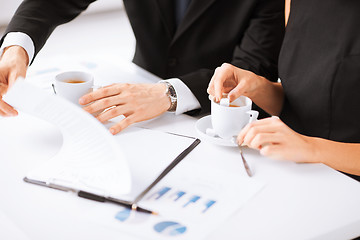 Image showing woman hand signing contract paper