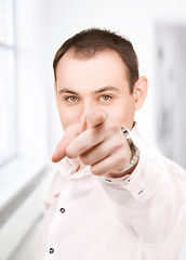 Image showing businessman pointing his finger