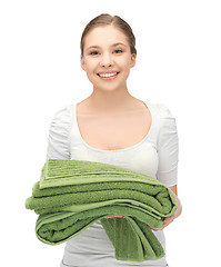 Image showing lovely girl with towels