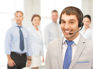 Image showing friendly male helpline operator