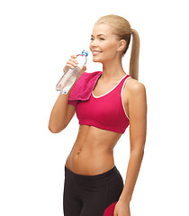 Image showing woman with bottle of water