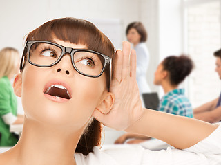 Image showing student girl listening gossip at school