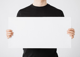 Image showing man with blank white board