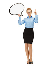 Image showing businesswoman with blank text bubble