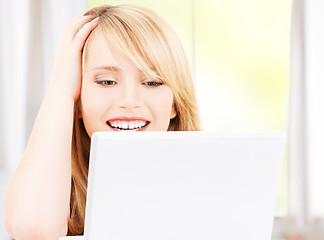 Image showing teenage girl with laptop computer