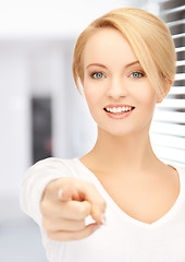 Image showing businesswoman pointing her finger