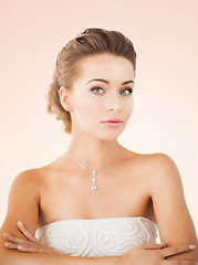 Image showing woman with diamond necklace