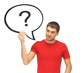 Image showing man with text bubble and question mark