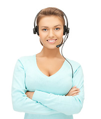 Image showing friendly female helpline operator