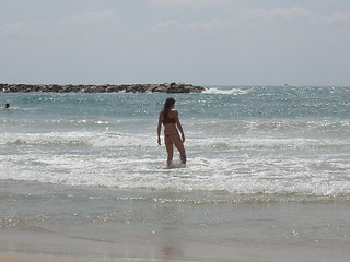 Image showing The mediterranean sea, Tel Aviv, Israel