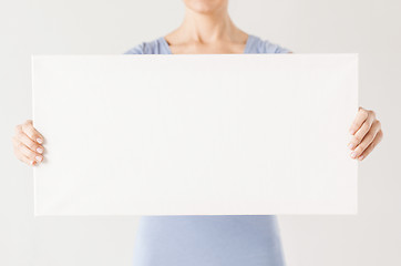 Image showing woman with blank white board