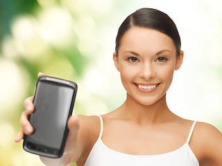 Image showing woman showing smartphone