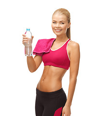 Image showing woman with bottle of water