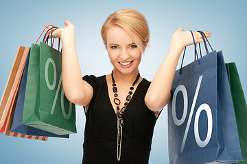 Image showing woman with shopping bags