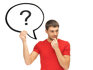 Image showing man with question mark in text bubble