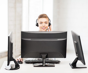 Image showing friendly female helpline operator