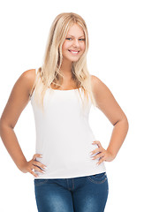 Image showing teenager girl in blank white t-shirt