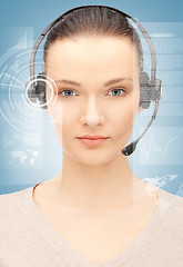 Image showing futuristic female helpline operator