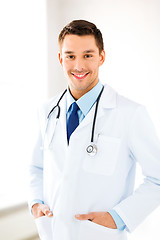 Image showing male doctor with stethoscope