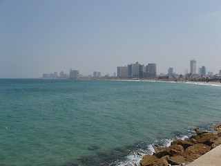 Image showing The mediterranean sea, Tel Aviv, Israel