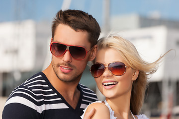 Image showing happy young couple in port