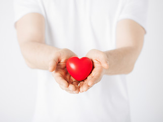 Image showing man hands with heart