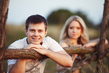 Image showing Family at sunset