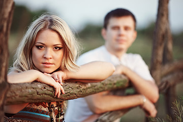 Image showing Family at sunset