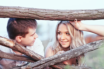 Image showing Family at sunset