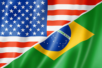 Image showing USA and Brazil flag