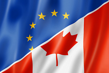 Image showing Europe and Canada flag