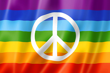 Image showing Rainbow peace flag