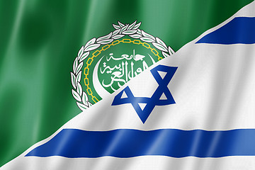 Image showing Arab League and Israel flag