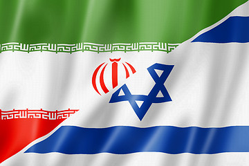 Image showing Iran and Israel flag